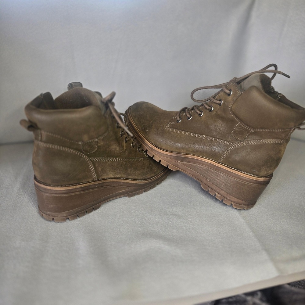 Brown Leather Hiking Boots Size 10